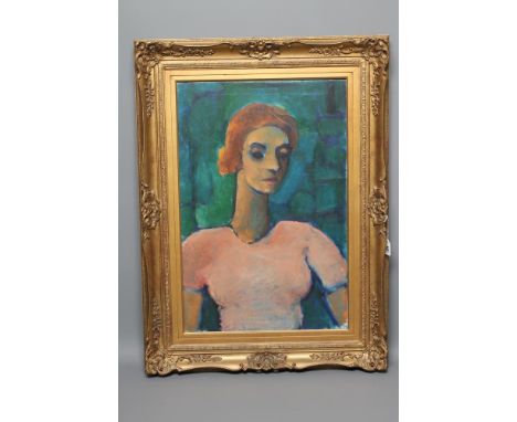 JEAN-GEORGES SIMONE (Hungarian 1894-1968), Female Portrait, half length, oil on canvas, signed to reverse, 30" x 20", swept g