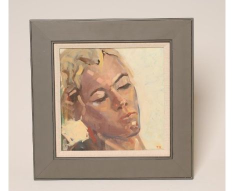 TIM ROSE (b.1947), Portrait of a Young Woman, oil on canvas, signed with initials, 12" x 12", framed (subject to Artists Resa
