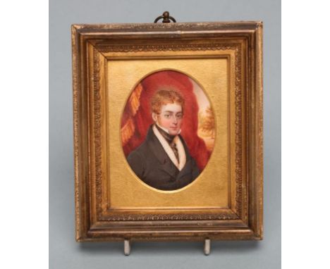 ENGLISH SCHOOL (Early 19th Century), Portrait of William Charles Augustus, oval miniature on ivory, unsigned, inscription to 