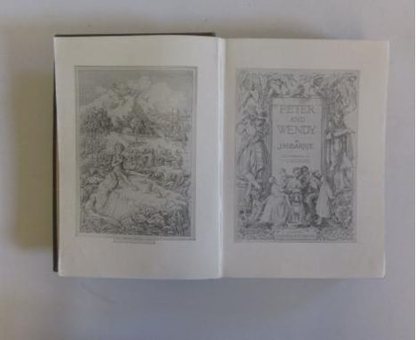 PETER AND WENDY, J M Barrie, Illustrated by F D Bedford, undated first edition, 1911.  Pictorial cloth, 12 plates and engrave