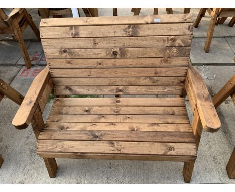 AN EX DISPLAY CHARLES TAYLOR TWO SEATER GARDEN BENCH *PLEASE NOTE VAT TO BE CHARGED ON THIS ITEM* 
