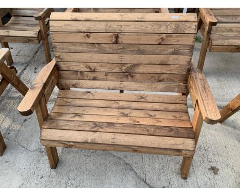 AN EX DISPLAY CHARLES TAYLOR TWO SEATER GARDEN BENCH *PLEASE NOTE VAT TO BE CHARGED ON THIS ITEM* 