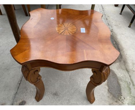 A MODERN INLAID LAMP TABLE 