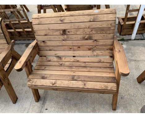 AN EX DISPLAY CHARLES TAYLOR TWO SEATER GARDEN BENCH *PLEASE NOTE VAT TO BE CHARGED ON THIS ITEM* 