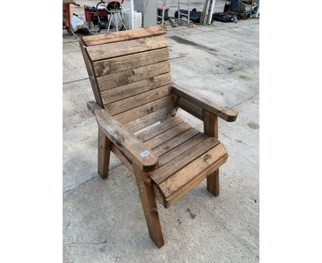 AN EX DISPLAY CHARLES TAYLOR GARDEN CHAIR (ONE SLAT NEEDS REATTATCHING) *PLEASE NOTE VAT TO BE CHARGED ON THIS ITEM* 