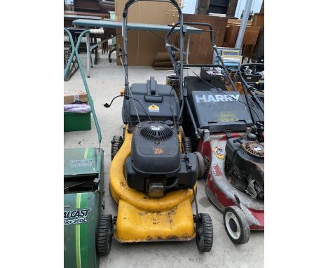 A JCB PETROL ENGINE LAWN MOWER WITH GRASS BOX 