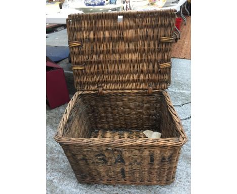 A LARGE H &amp; S LTD VINTAGE BASKET 