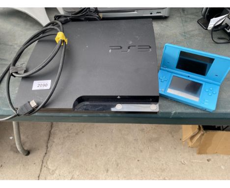 A PLAYSTATION 3 CONSOLE (NO CONTROLLERS) AND A NINTENDO DS GAME CONSOLE 