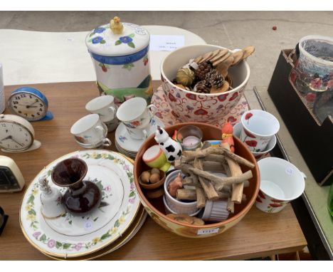 AN ASSORTMENT OF ITEMS TO INCLUDE CERAMIC BOWLS AND PLATES ETRC 