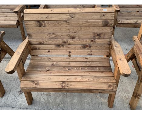 AN EX DISPLAY CHARLES TAYLOR TWO SEATER GARDEN BENCH *PLEASE NOTE VAT TO BE CHARGED ON THIS ITEM* 