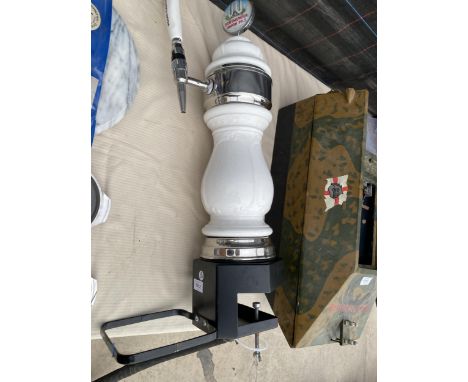 A LARGE CERAMIC 'DORTMUNDER' BEER PUMP 