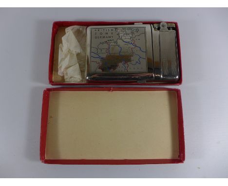 A GERMAN CIGARETTE CASE / LIGHTER IN ORIGINAL BOX 