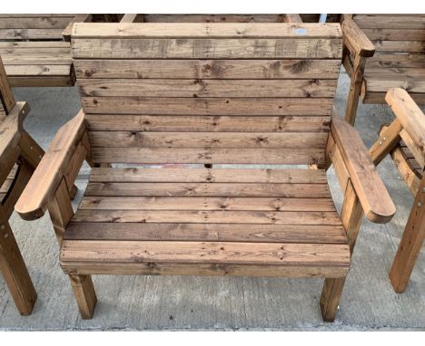AN EX DISPLAY CHARLES TAYLOR TWO SEATER GARDEN BENCH *PLEASE NOTE VAT TO BE CHARGED ON THIS ITEM* 