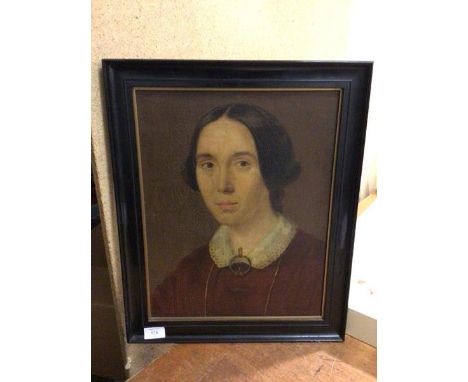 Late 19thc School, Portrait of a Woman, oil (41cm x 31cm)
