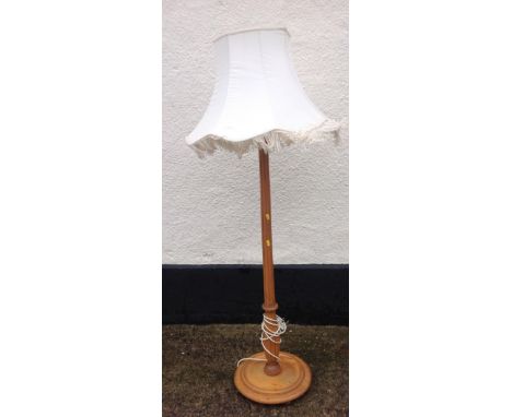 Wooden Standard Lamp with Shade 
