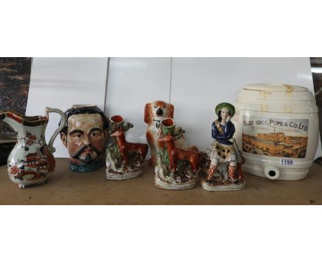 Pope and Co Ceramic Barrel, Flatbacks and Fire Dog 