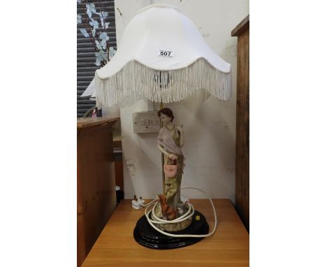 Figurine Table Lamp with Shade 