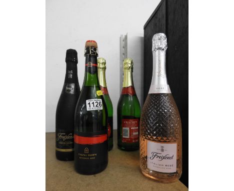 Bottles of Cava, Perry and Freixenet Sparkling Wine