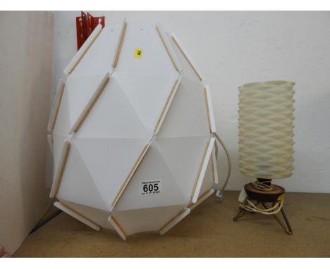 Retro Ceiling Light and Table Lamp - Both Working 