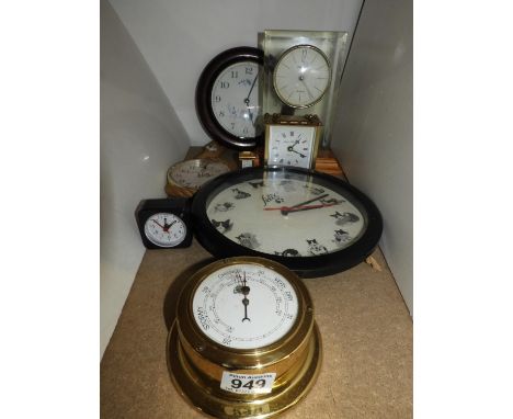 Collection of Clocks - Carriage Clock, Barometer 