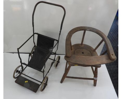 Vintage Dolls Pushchair and Highchair 