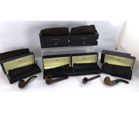FOUR VINTAGE PIPES including Cumberland, Dunhill Cumberland, Peterson's Delux Sterling Silver Made in the Republic of Ireland