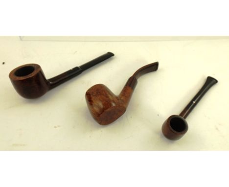 THREE VINTAGE PIPES including Amber Root, Dunhill Bruyere and a Bruyere (no boxes) 
