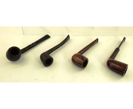 FOUR VINTAGE PIPES including Shell Briar, Dunhill Shell, Chestnut and Dunhill Bruyere (no boxes) 
