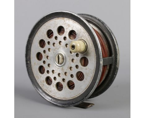A Farlow of London B. W-P fly reel, size 4½". New Zealand patent 73416. With sliding brake and ventilated drum.