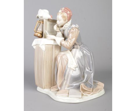 A Lladro figure from the Norman Rockwell Collection; 'Summer Stock'. No. 1407, designed by Salvador Debon. Formed as a woman 