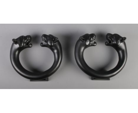 A pair of David Hunt Lighting panther wall lights in black  light fittings not included