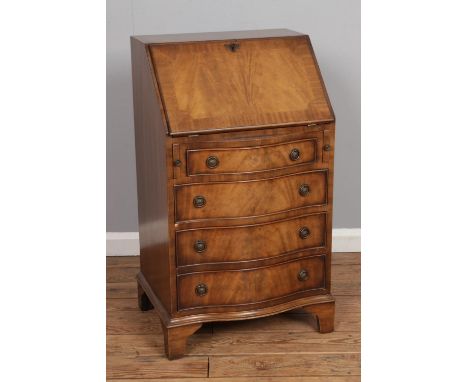 A Mahogany bureau of slender proportions Hx94cmWx57cmDx44cm