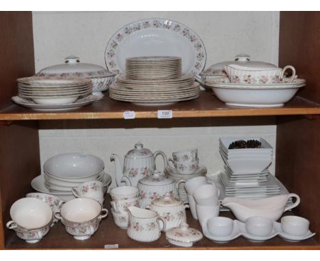 Minton Spring Bouquet part dinner and tea service including tea pot, coffee pot, tureens, soup bowels etc.; together with a m