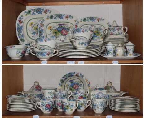 A Masons 'Strathmore' pattern dinner service including tureens, tea and coffee wares etc 