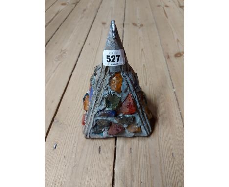 A vintage 1950's brutalist leaded glass hanging lantern shade by Peter Marsh