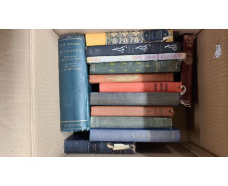 A small collection of antique and vintage books including Spitfire Pilot by D.M. Crook, Whisky Galore by Compton Mackenzie an