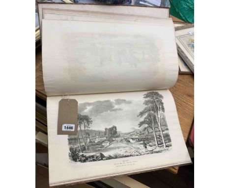 Hill's 'Sketches in Perthshire' folio containing monochrome named view engravings - staining