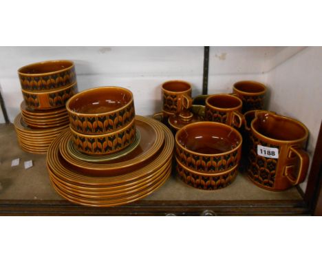 A quantity of vintage Hornsea tableware decorated in 'Heirloom' pattern including cups and saucers, bowls, etc.