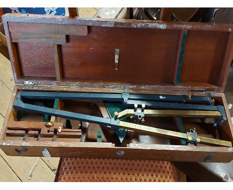 An early 20th Century military pantograph in wooden carry case