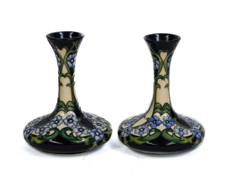 A pair of modern Moorcroft vases, designed by Rachel Bishop15.5cm high, good condition first quality