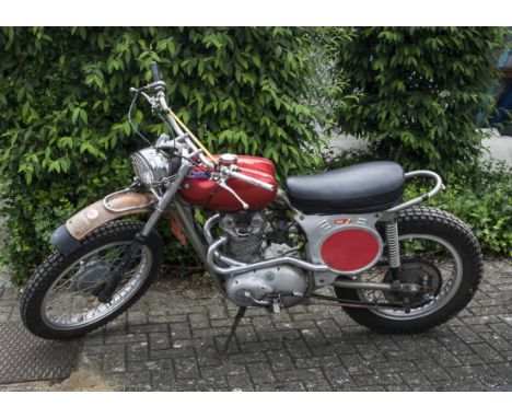 A 1970s Cheney Triumph 500cc trials motorcycle, having T100 twin cylinder 500cc ISDT engine, engine no. 43418, this motorbike