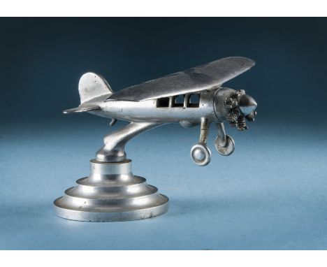 Spirit of St Louis – Charles Lindbergh Transatlantic flight inspired commemorative mascot c1930,  chrome-plated alloy, mounte