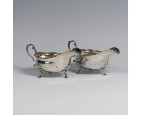 A pair of George V silver Sauce Boats, by Adie Brothers Ltd., hallmarked Chester 1923, of traditional form, 15cm long, approx