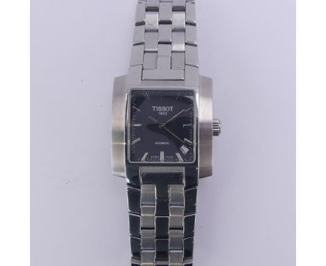 A Tissot 1853 Automatic stainless steel Wristwatch, ref. L864 L964, black dial with date aperture lower right corner, 34mm wi