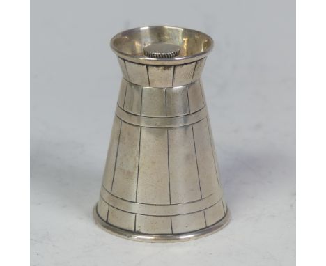 A Victorian novelty silver Pepper Mill, by Hukin &amp; Heath, Hallmarked Birmingham, 1894, in the form of of a milk churn, wi