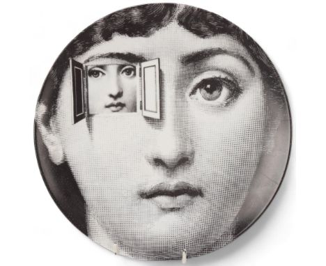 A PIERO FORNASETTI (1913-88) plate, 'Tema & Variazioni'/ Themes and Variations, model 116, makers stamp to back,  diameter 26