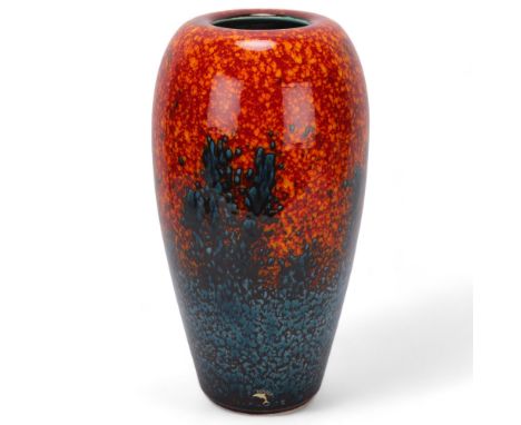 A Poole Pottery Sea Fire pattern baluster vase, makers stamp to base, height 33cmGood condition, no chips, cracks or restorat