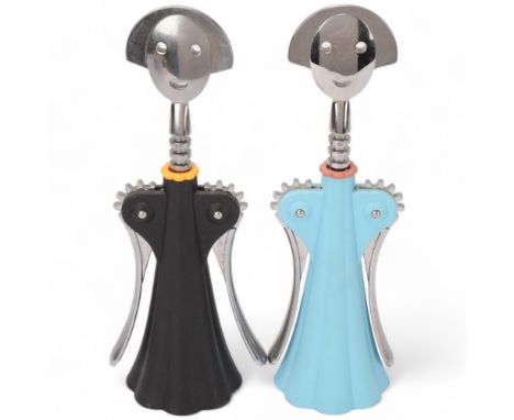 2 Alessi Alessandro Mendini, 1994 'Anna' corkscrew bottle openers, with makers marks to baseBoth in good used condition, some