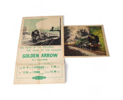 RAILWAY INTEREST - A British Railways poster, 'Golden Arrow, the Train of the Diplomat, the Train of the Elegant', London, Vi