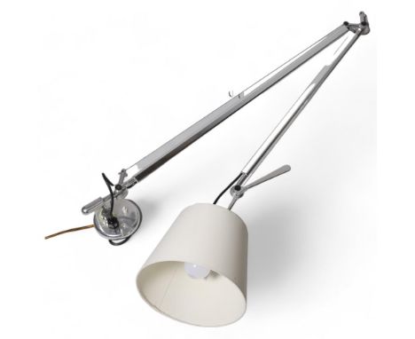 An Artemide Tolomeo wall mounted large angle-poise lamp, model Mega Tolomeo, by MICHELE De LUCCHI & GIANCARLO FASSINA, in wor